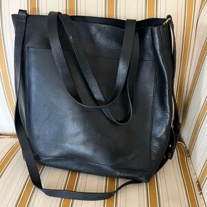 Classic Black Leather Tote Bag - Madewell